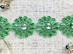 Тесьма термоцветы с камнем, ш. 6 см.