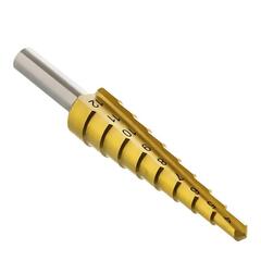 Сверло по металлу ступенчатое ПРАКТИКА 4-12 мм шаг 1 мм TIN (1шт.) блистер (Арт. 774-474)