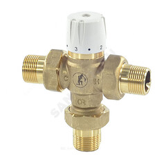 Клапан смесительный термостатический седельный латунь R156-2 Ду 25 Ру10 1" НР Kvs=5м3/ч Tmax=65С с защитой от ожога Giacomini R156Y225