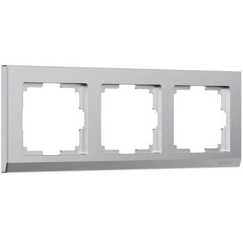 Рамка на 3 поста. Цвет Серебряный матовый. Werkel(Веркель). Stark. a063455 / W0031865