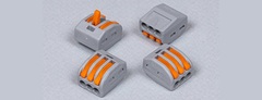 Универсальная клемма 3-х контактная SMK 222-413 (серая, 0.08-2.5/4 мм², 50 шт/уп)