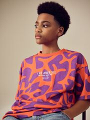 Футболка для мальчика Next AG3-604, Оранжевый, Фиолетовый