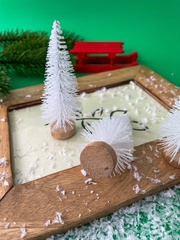 Елочки мини искусственные декоративные на подставке, Белые, 8,5 см, набор 3 шт.