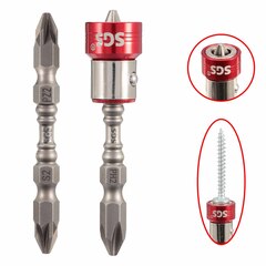 Набор бит с магнитным адаптером PZ2+PH2 3шт SGS 6365-PZPH-3