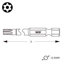 Бита T15H х110мм TORX TR (с отверстием) S2 1шт SGS 63110-TT15