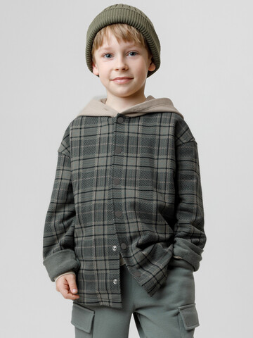 рубашка  для мальчика  КР 302780/пряный базилик,клетка к650