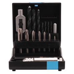 Набор метчиков однопроходных M3 -M12 HSS-G DIN352 (+ вороток, сверла) 16пр Volkel 47605