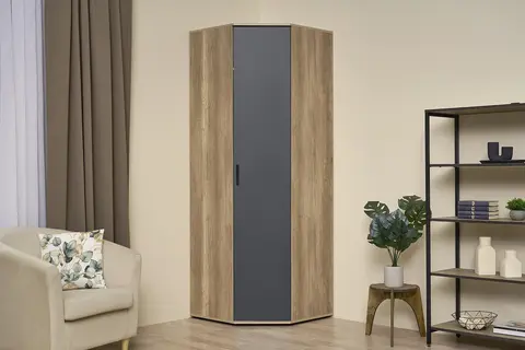 Шкаф угловой Вегас ШКУ-01 дуб каньон / графит