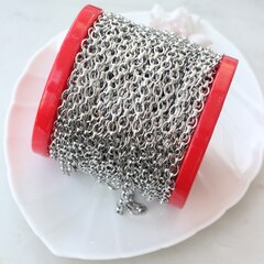 Цепочка 8*7 мм, родий, 50 см, А165