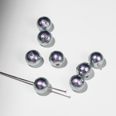 Хлопковый жемчуг, оттенок "Rich Gray", шар 8мм, сквозное отверстие