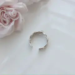 Кольцо с петелькой Бамбук, родий, Д065