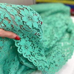 Ткань кружево кордовое цвет мятный  3358