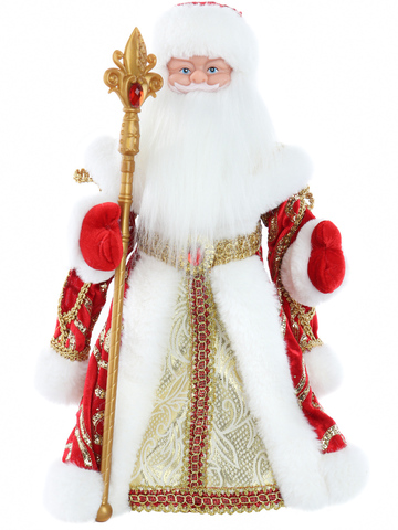 Сувенир музыкальный Дед Мороз в красной шубе с с пайетками, с мелодией, 40 см
