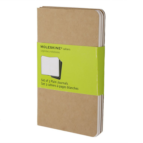 Набор 3 блокнота Moleskine Cahier Journal Pocket, цвет бежевый, без разлиновки