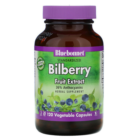 Bluebonnet Nutrition, Standardized Bilberry Fruit Extract, 120 Vegetable Capsules