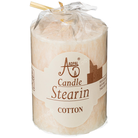 Свеча Adpal Cotton ароматическая столбик высота 8,5 см - Шампань - Купить