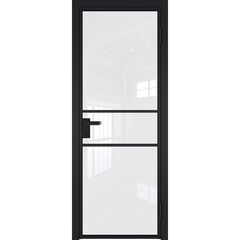 Алюминиевая дверь 2AG чёрная матовая RAL9005 остеклённая