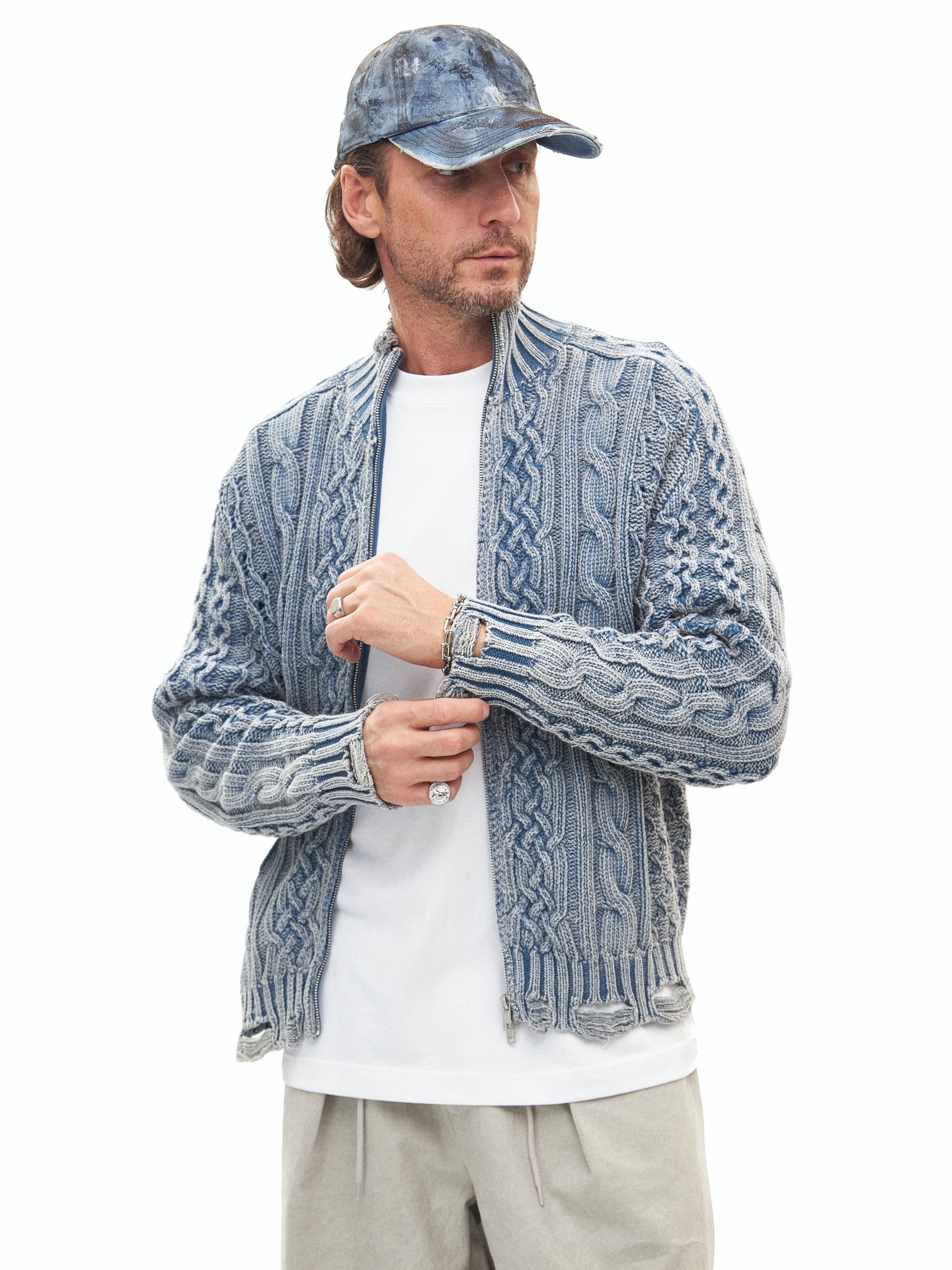 Голубой джемпер на молнии Birthday Zip