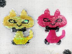 Аппликация пришивная двухсторонняя с пайетками, р. 20х17 см