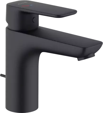Kludi PURE&STYLE 402933975 Однорычажный смеситель на умывальник 100, с донн.клапаном; чёрный мат; EcoPlus