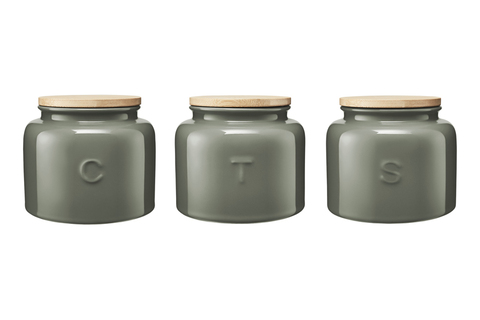 Банка для сыпучих продуктов 3шт 600мл Maxwell & Williams Indulgence серо-зеленая