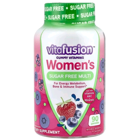Vitafusion, Мультивитамины для женщин без сахара, ягодное ассорти, 90 жевательных таблеток