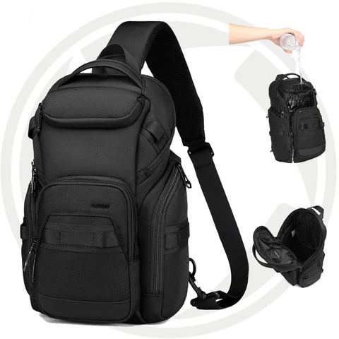 Картинка рюкзак однолямочный Ozuko 9809 Black - 6