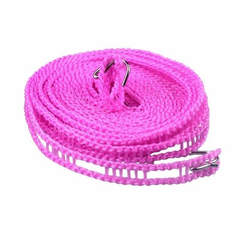 Веревка для сушки белья на плечиках, цвет розовый, 5 м