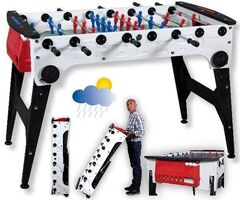 Игровой стол - футбол "STORM F-3 FAMILY OUTDOOR TELESCOPIC" (138x76x88, жетоноприемник) с защитным корпусом