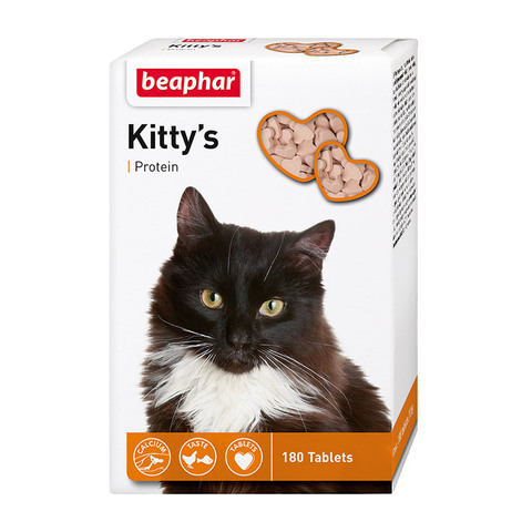 Beaphar Kitty`s+Protein витамины для кошек с протеином 75 таб