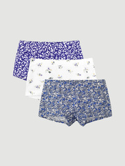 Трусы-шорты для девочки Mjölk Сет из 3х штук, Blue Flowers