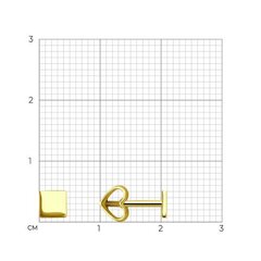 53-122-02199-1 - Серьги- пусеты в форме квадратов из желтого золота 585пр