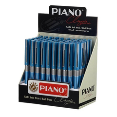 Ручка шариковая, масляная, Piano, 3 цвета чернил, голубой корпус металлик, 50 шт