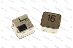 Кнопка (кнопочный модуль) MT42-IXRUS "16 этаж", квадратная, красная подсветка, Брайль