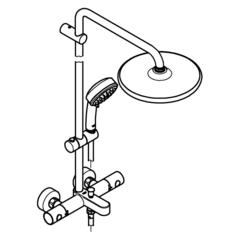 Душевая система с термостатом для ванны, настенный монтаж, GROHE Tempesta Cosmopolitan System 250, хром, (26672000)