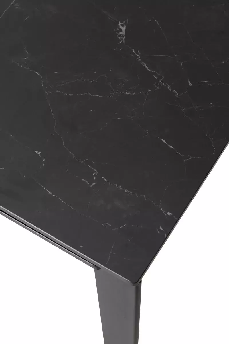 Стол CORNER 120 MATT BLACK MARBLE SOLID CERAMIC / BLACK, DISAUR