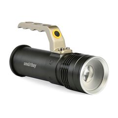 Фонарь ручной, встр акк, прожект, Smartbuy, LED CREE T6, зар от сет220В, зар от сети авто, алюминий,
