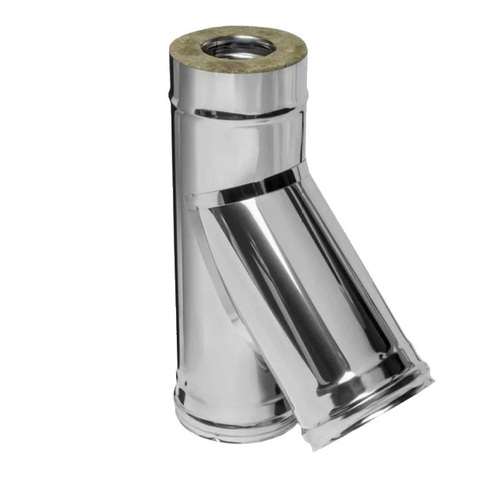Тройник-сэндвич 135° d120х200мм (439/0,8мм+нерж) Ferrum