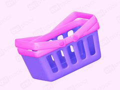 3D корзина яркая розовая
