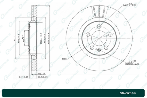 Диск тормозной G-brake  GR-02544