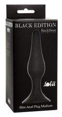 Чёрная анальная пробка Slim Anal Plug Medium - 11,5 см. - 