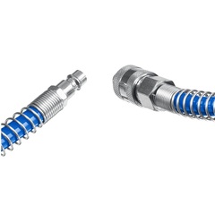 ЗУБР 5 м, 8 х 12 мм, 15 бар, воздушный спиральный шланг с фитингами рапид, Профессионал (6472-05)