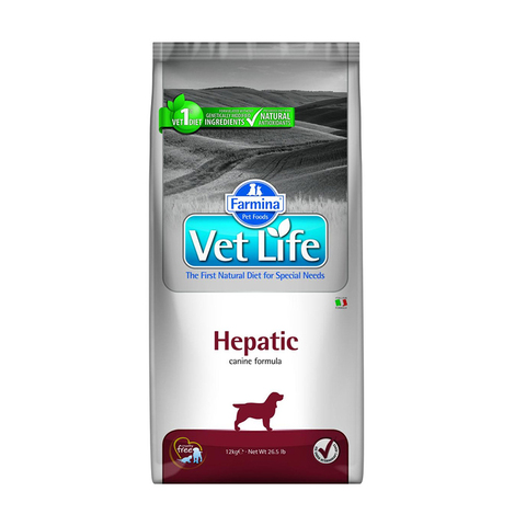 Сухой корм Farmina Vet Life Dog Hepatic при заболевании печени для взрослых собак, 12 кг