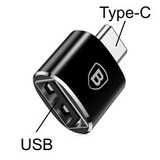 Переходник OTG USB 2.0 на Type-C 2.4А Baseus (CATOTG-01) (Черный)