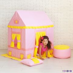 Текстильный домик-палатка с пуфиком для девочек "Дворец Три Короны"