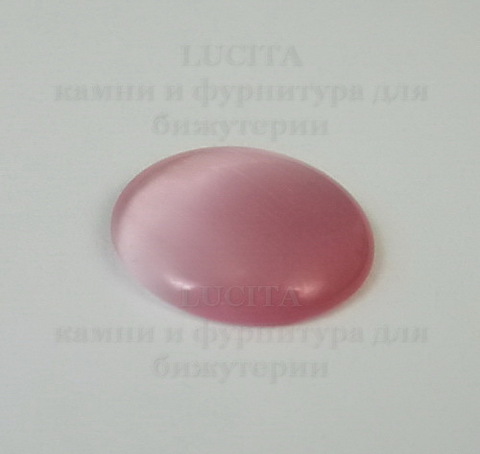 Кабошон Кошачий глаз розовый (20х4-5 мм) ()