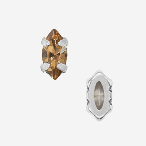 Кристалл Маркиз (Marquise Fancy Stone) в цапах, оттенок 