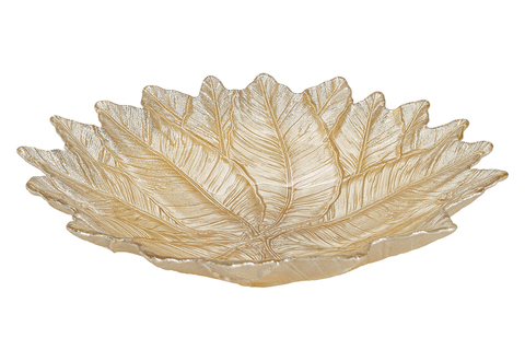 Ваза для фруктов 31х7см Anna Lafarg Autumn forest Листья золотистая