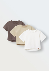Комплект из 3 футболок (экрю/топленое молоко/шоколад)