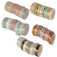 
          Декоративная клейкая лента Alingar, 0,8 см х 2 м, 10 шт, ассорти, в индивидуальной упаковке